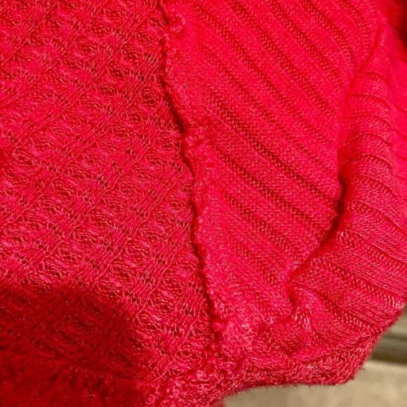 Free People coral colored, long sleeve pullover tee. - Picture 4 of 5